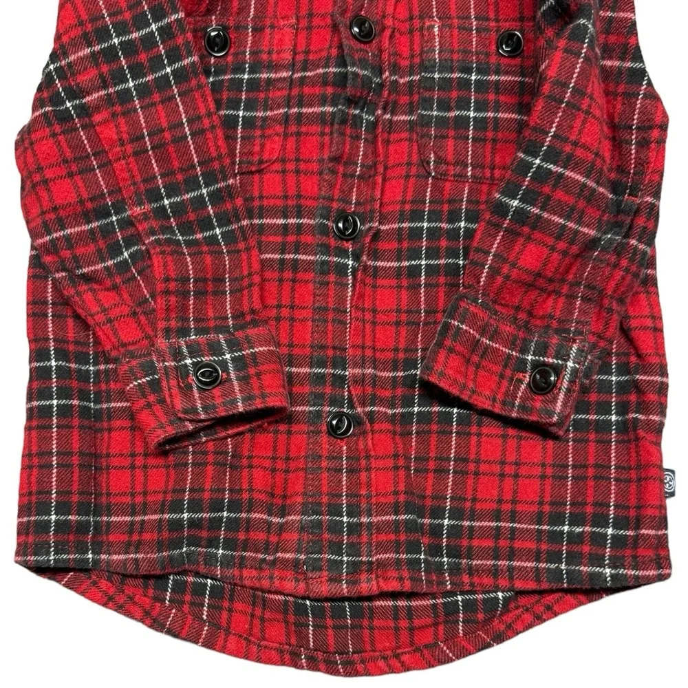 OshKosh B'gosh Flannel Shirt Button Up Long‎ Sleeve Boys 18 Month Red Casual